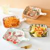 Creative Cartoon Animal Ceramic Plate With Handle Restaurant Household Vegetable Plate Western Food Plate Breakfast Plate Single Handle Baked Rice Pla