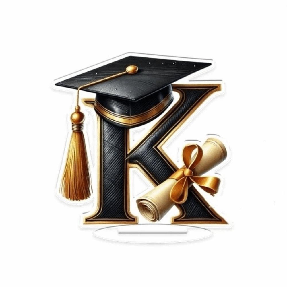 

Alphabet Design Graduation Gifts Keepsake desktop Ornament Graduation Decorations Home Decoration Letter K