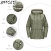 BITCED Hooded Solid-Colour Trench Coat for Women Long-Sleeved Spring/Autumn Lightweight Jacket Casual Style