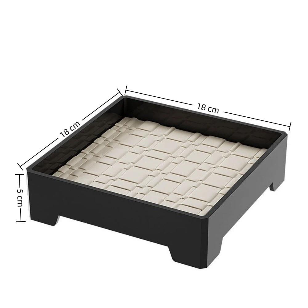 Ancient Leather Storage Tray Box with Mat Entrance Key Tray Aromatherapy Tray Light Luxury Keys Holder Trays