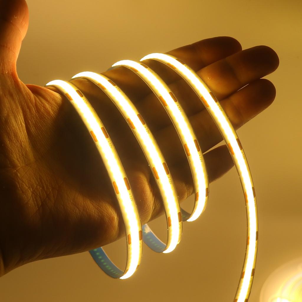 12V 24V COB LED Strip Light 320 LEDs/M Self Adhesive Flexible Ribbon Rope White Pink Yellow Blue Red Green Home Decor