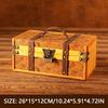 Retro Wooden Jewelry Box Antique Storage Treasure Chest with Lock Medieval Vintage Suitcase Necklaces Organizer Antique Gift Box
