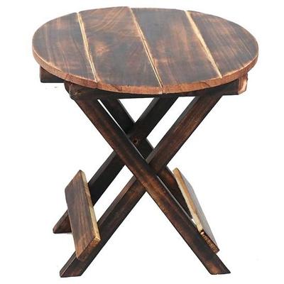 30.48 Cm Wooden Foldable Adjustable Side Table Coffee, Table Plant Stand Outdoor Table Stool