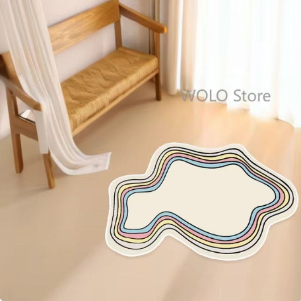 Cream Style Imitation Cashmere Carpet Home Decoration Winter Soft Non-Slip Living Room Bedroom Cloakroom Floor Mat