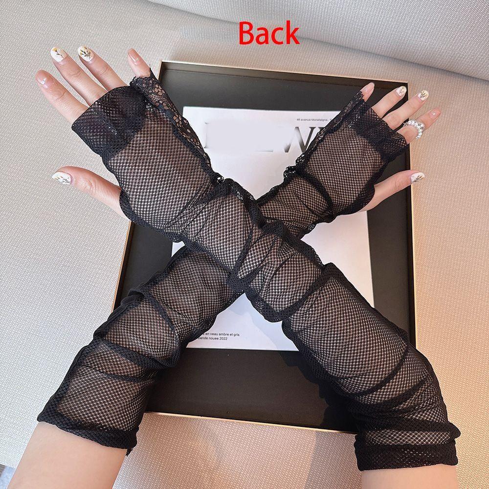 Anti-UV Sunscreen Sleeve UV Insulation Cycling Gloves Cute Lace Ice Silk Sleeves  Driving