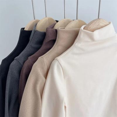 Autumn Winter Children Kids Boys Girls T Shirts Turtleneck Solid Long Sleeve Warm Fleece Bottoming Shirts Tees Kids