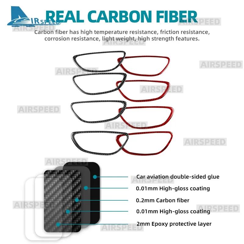 Soft Carbon Fiber Car Interior Door Handle Frame Sticker For Renault Megane 4 2016 2017 2018 2024 2025