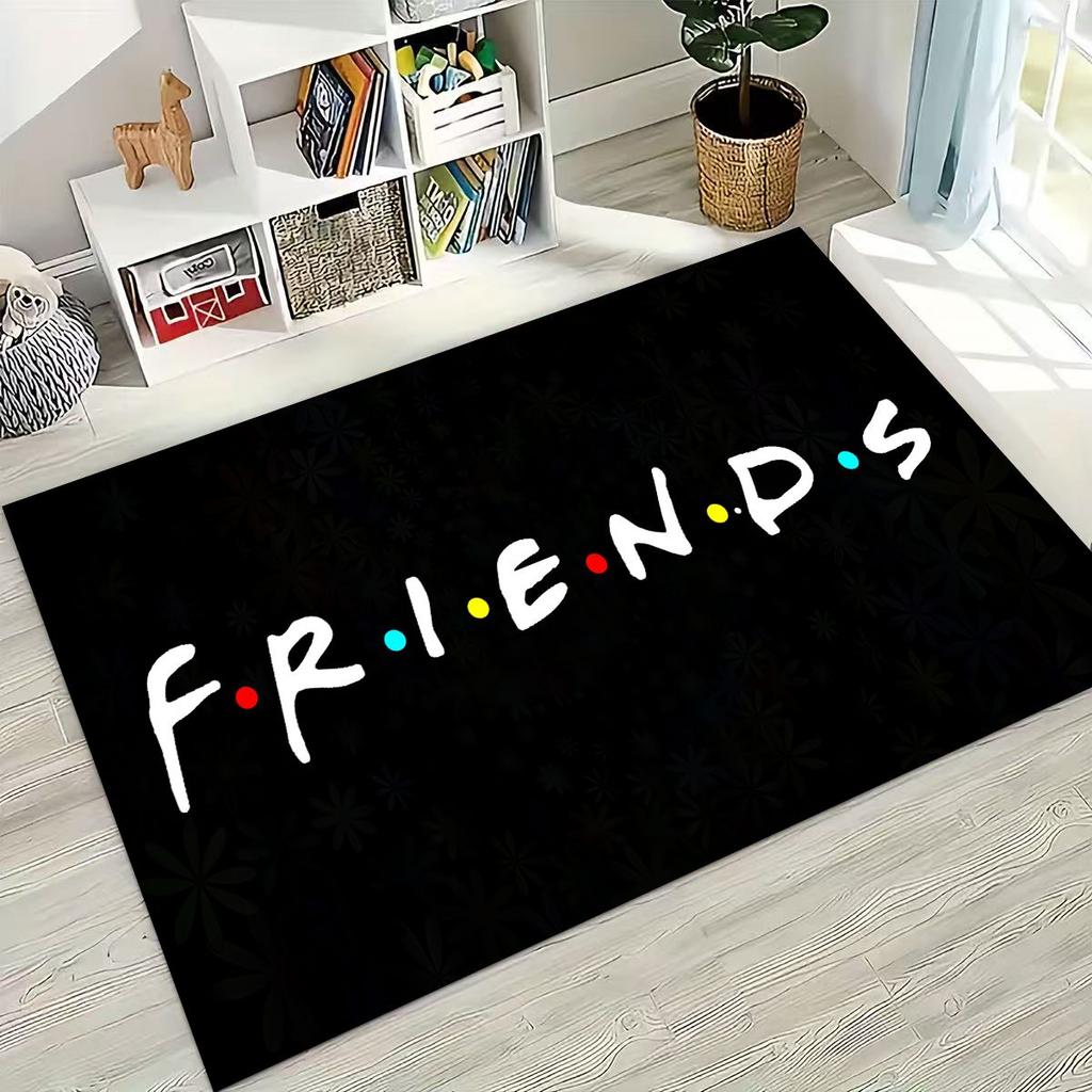 Klassisches Friends Central Perk Schild TV-Teppich für Schlafzimmer Wohnzimmer Sofa Zuhause Fußabtreter Dekor, Große rutschfeste Spielmatte für Kinder