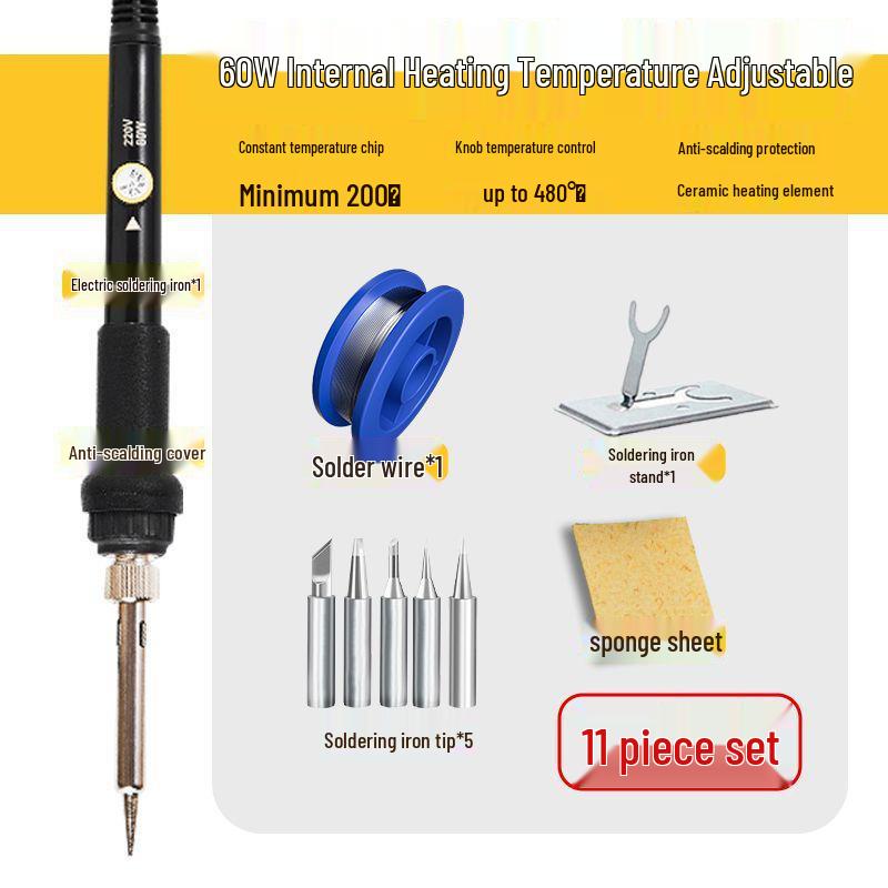 High-Power Digital Soldering Iron: Adjustable Temperature & Constant Heat Ceramic Core for Household Repair & Welding