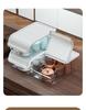 White Transparent Tea Set Storage Box with Lid - Dustproof, Moisture-Proof Kitchen Countertop Organizer