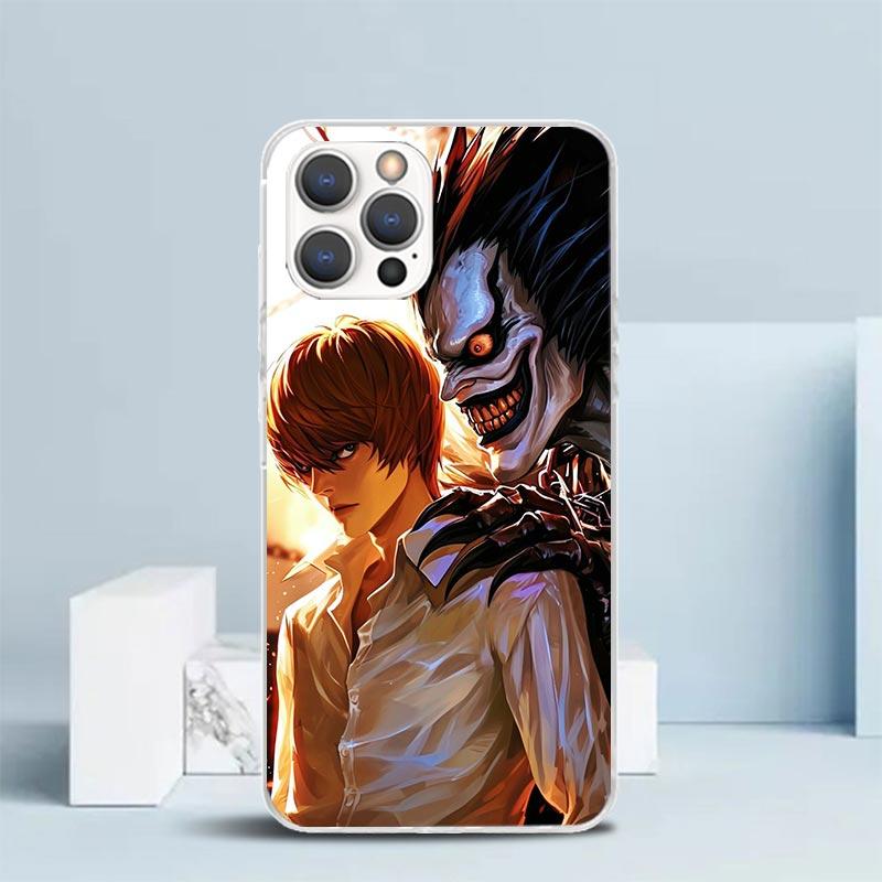 N-Note D-Death Yagami Light Soft Cover for iPhone 16 17 Air 15 14 Pro Max 16E Phone Case 13 Mini 12 11 7 SE 8 Print Pattern Fit