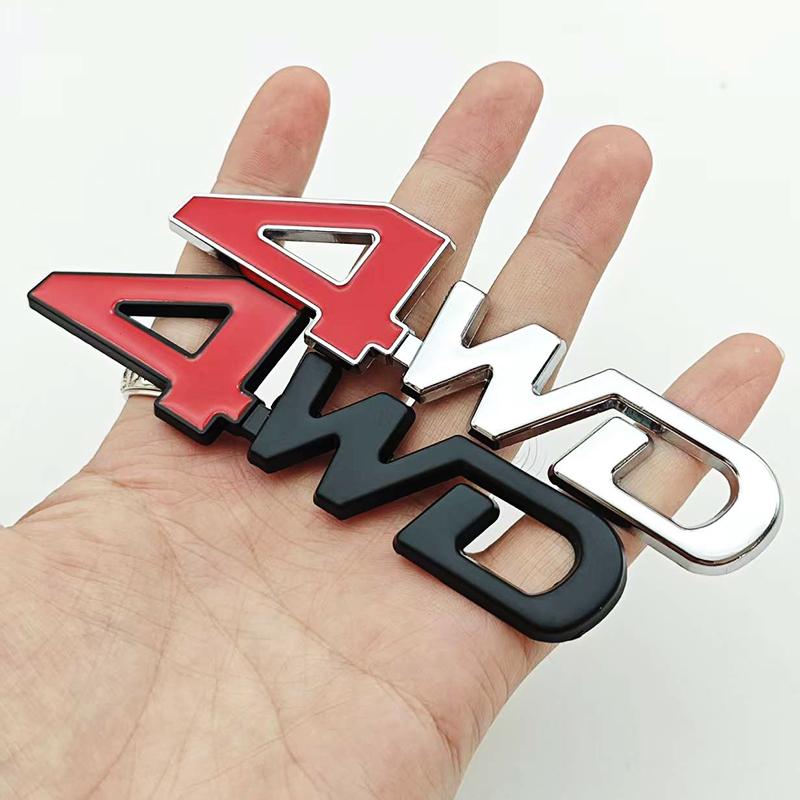 3D Metal Car Letters 4WD Logo Emblem Car Rear Trunk Sticker Fender Side Decals 4WD Badge Auto Accessories