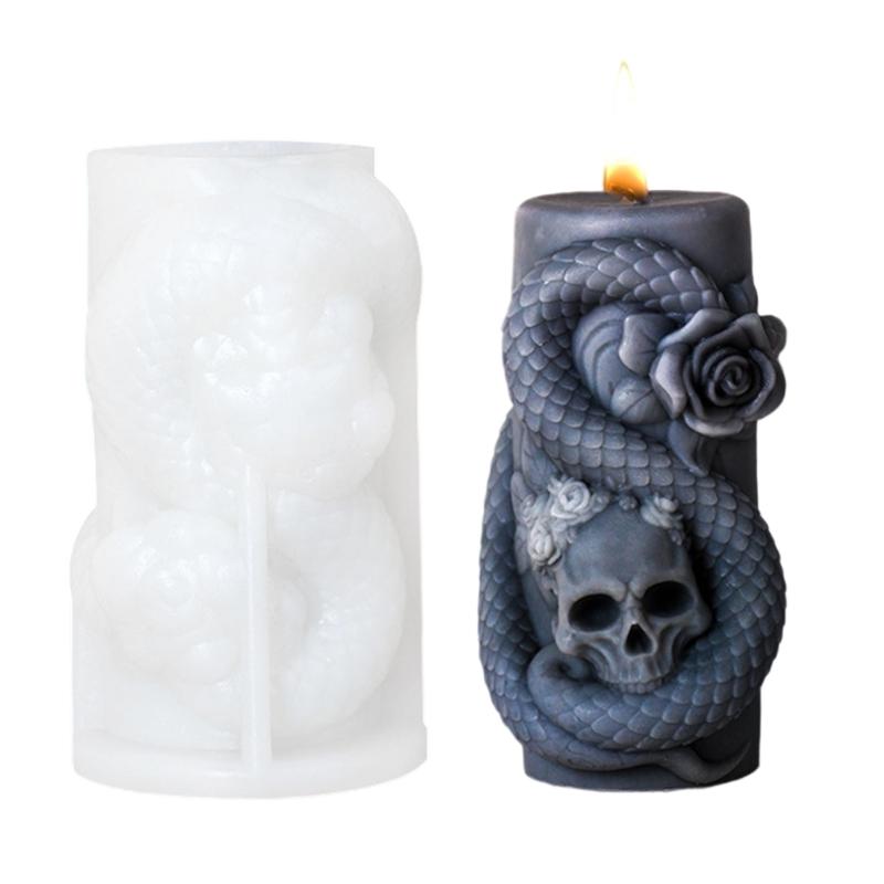 Rotating Snake Candle Molds Casting Molds Silicone Mould Cylindrical Snake Epoxy Resin Molds Candle Making Molds