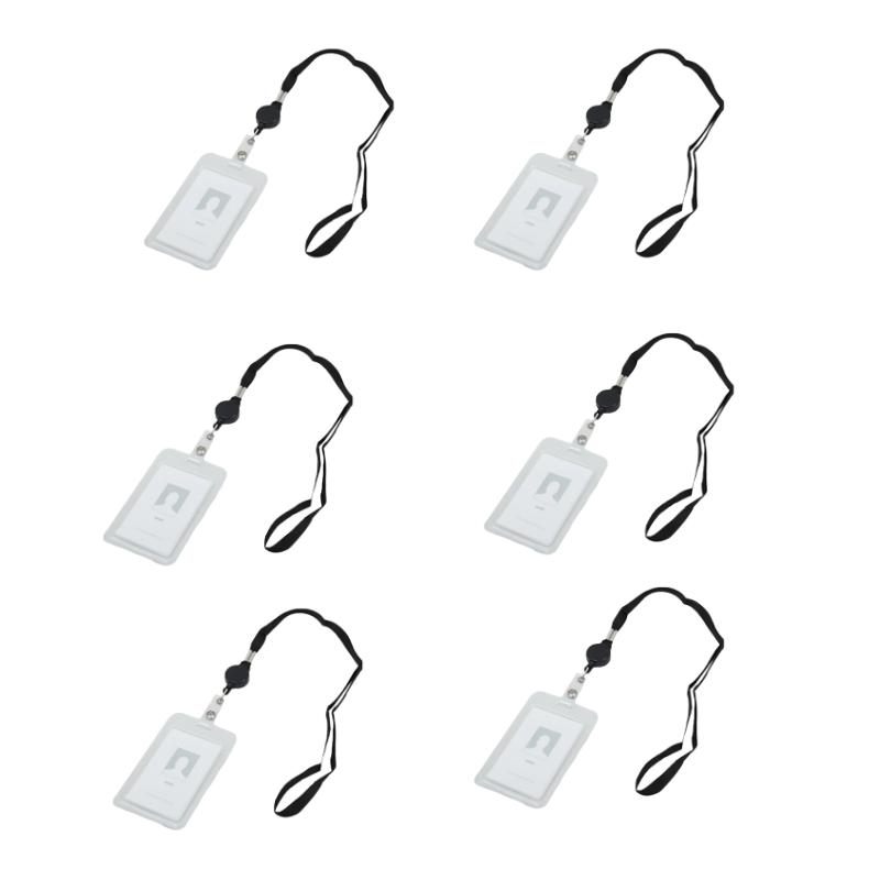 Extendable ID Card Holder Transparent Badge Case with 40cm Retractable Reel
