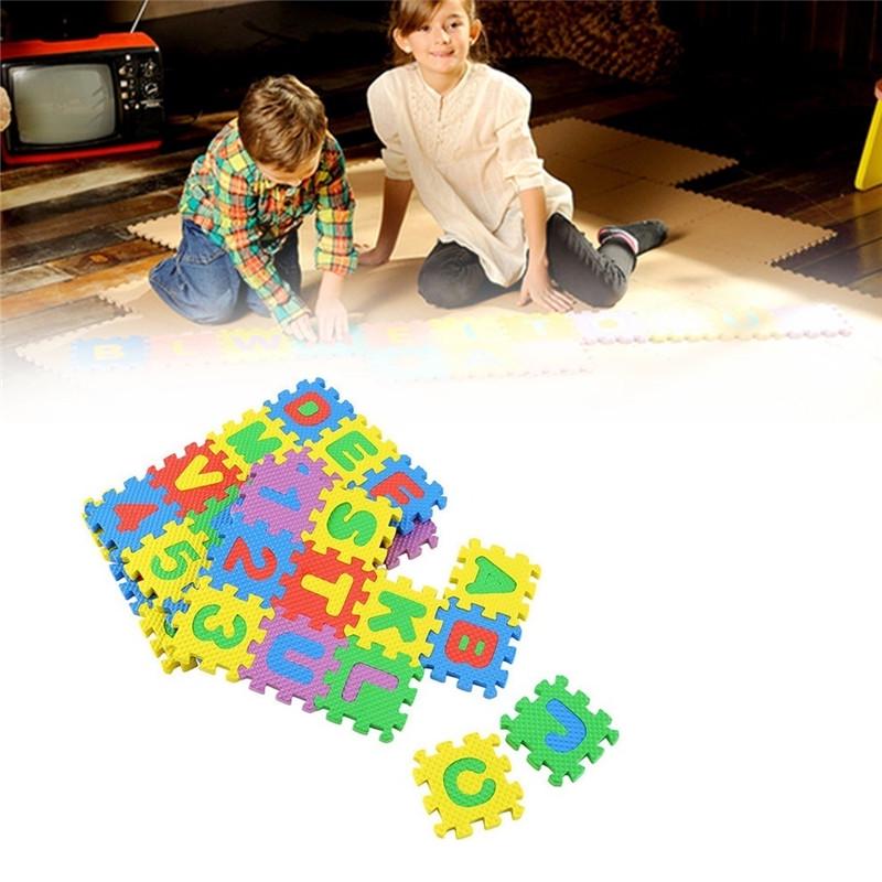 Smart Mom Baby Items Puzzle Play Mats 36 Pieces of Digital Letters Children's Puzzle Foam EVA Puzzle Pad Shatter-Resistant