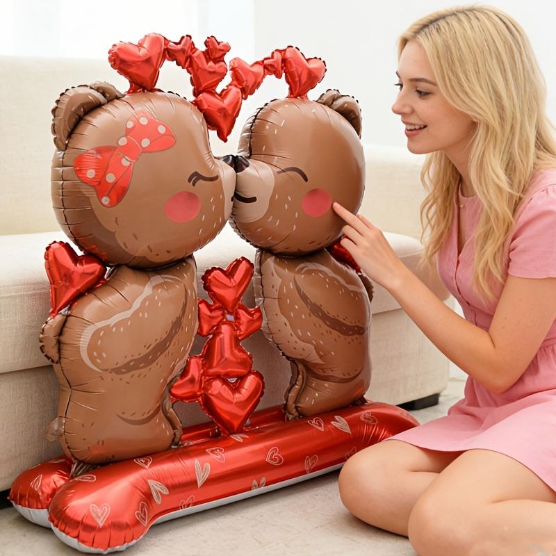 1/2pcs Large Standing Valentine's Day Bear Balloon, Suitable for Valentine's Day Party Decorations, Wedding Decorations