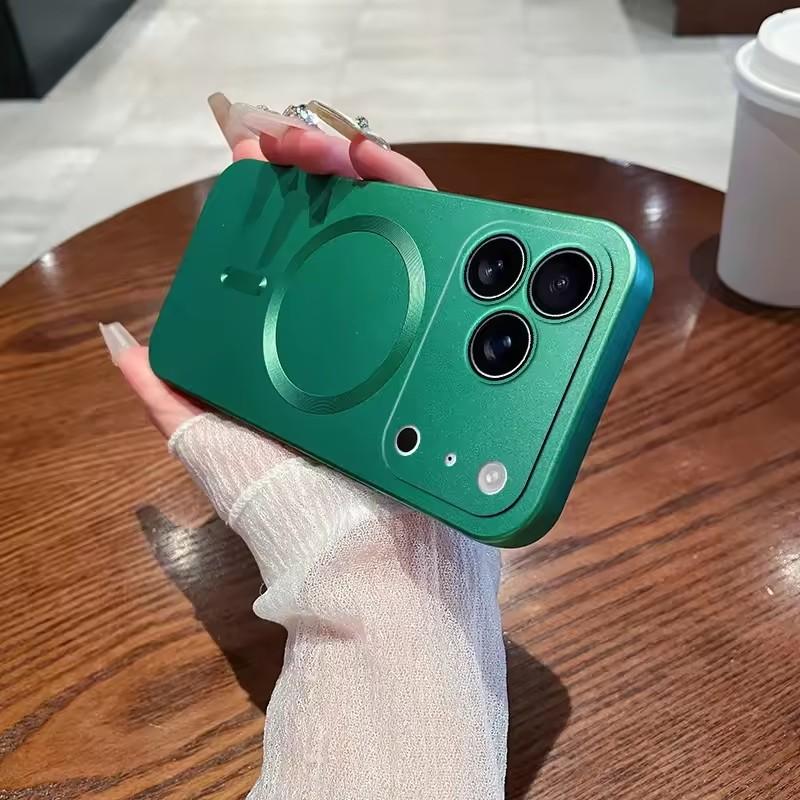 For Magsafe Magnetic Wireless Charge Case For iPhone 17 16 15 14 13 12 11 Pro Max Plus 17Air 16e Silicone Glass Lens Protection Cover