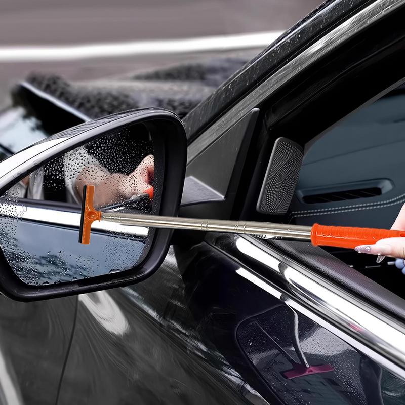 Side Mirror Squeegee Telescopic Comfortable Grip Retractable Auto Glass Squeegee For RV Truck Automotive Sedan Pickup