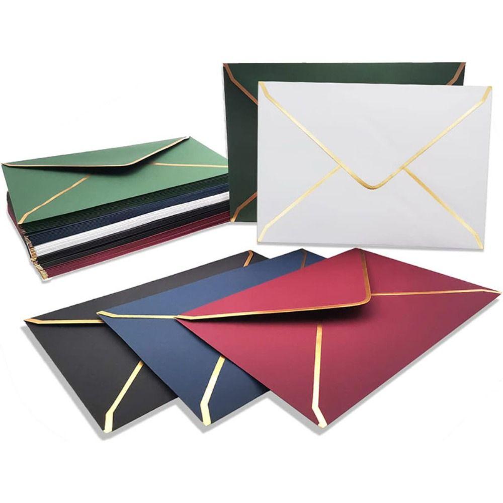 10 Stück Vintage Goldprägung Umschläge Einladungskarte Segen Dank Umschläge Papier Postkarte