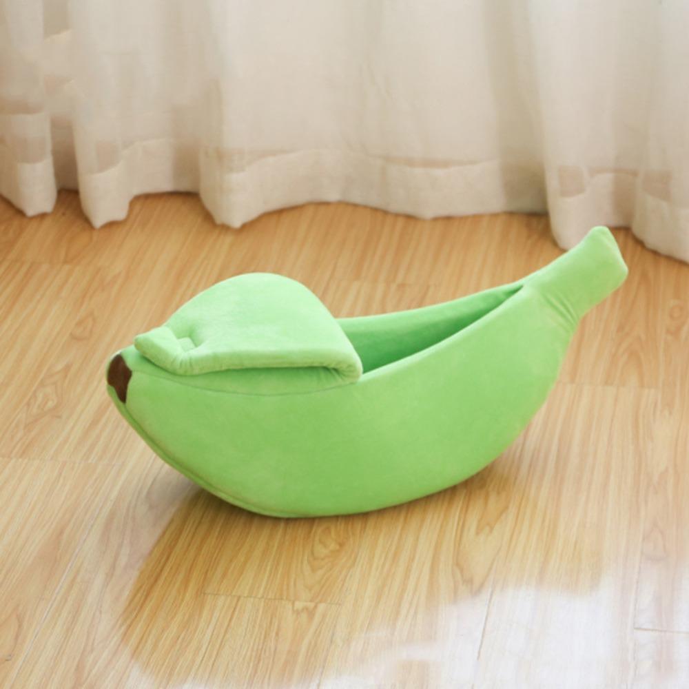Portable Pet Sleeping Basket Durable Cozy Cat Mat Soft Banana Shape Cat Bed  For Kitten Puppy