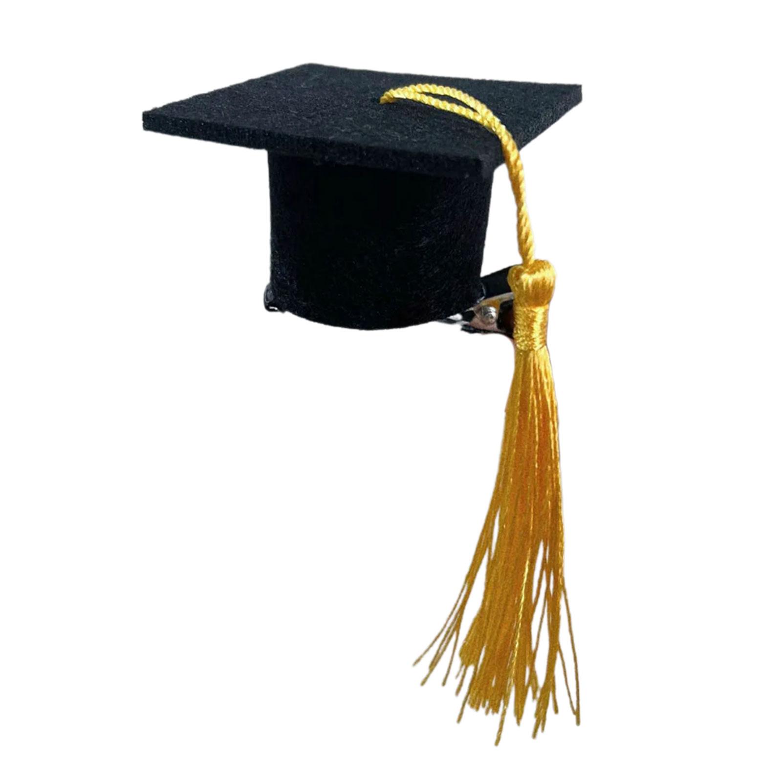 

Stylish Graduation Hat Hair Clip Accessory Easy to Use Hair Clip Personalized Duckbill Clip for Headwear Enthusiasts жовтий