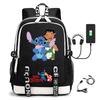 Large Capacity Backpack Printed Student USB School Bag
