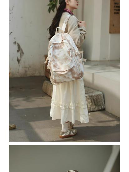 Trendy Tie-Dye Backpack for College and High School Students – Unisex, Fashionable, Large Capacity.