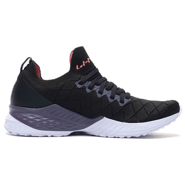 Li Ning Cloud Five Versatile Fabric Shock Absorption Non-Slip Wear-Resistant Lightweight Low-Top Running Shoes Women sneaker Black ARHP074-1