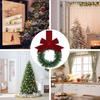 6Pcs/set Mini Christmas Cabinet Wreath with Ribbons Faux Berries and Bows Holiday Artificial Wreath Front Door Sign