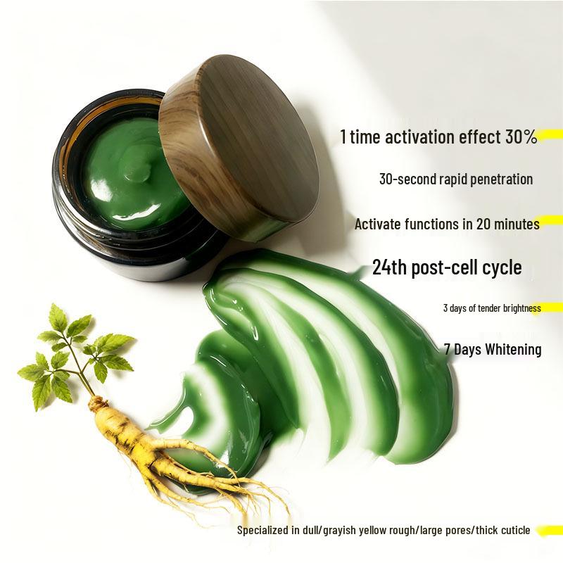 Chinese Herbal Whitening Mask Cream for Bright, Smooth, and Refined Skin; Targets Dark Spots, Dullness, and Enlarged Pores.