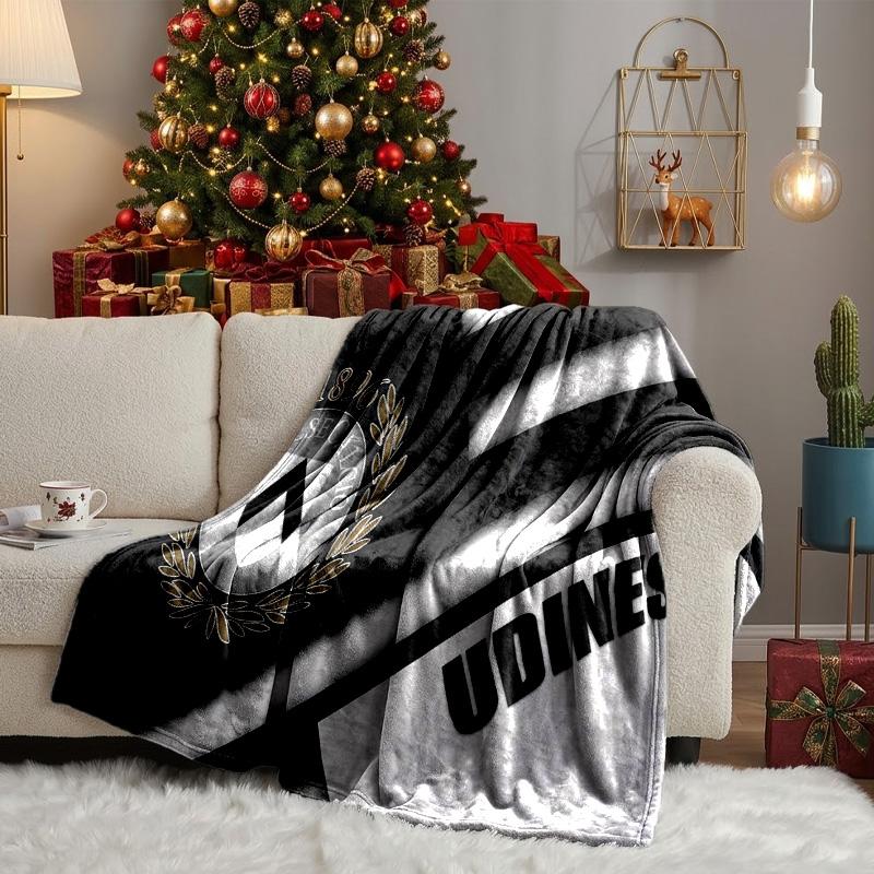 Udinese-Calcio Crest Design Throws Blanket Flannel Blankets Plush for Couch Bed Gifts for Men Women Travel picnic blanket Christmas fan gifts