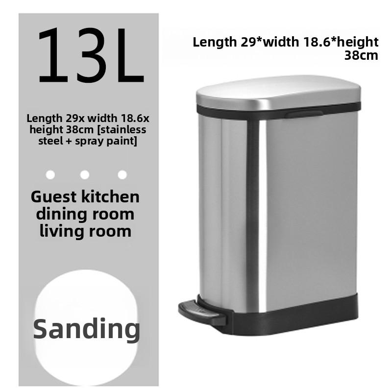 Stainless Steel Trash Can with Lid Narrow Gap Foot Pedal Bathroom Small Rectangle Step Bin