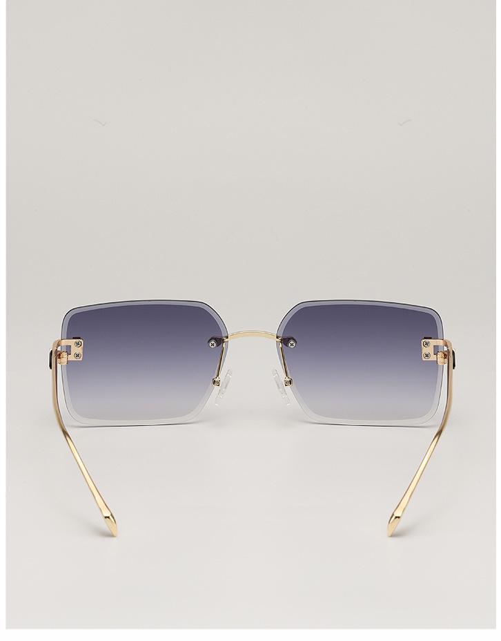 European & American Frameless Gradient Sunglasses: Trendy Large Metal Frames