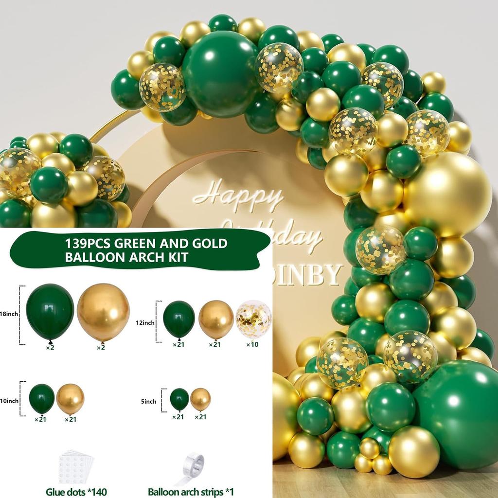 Jungle Green Birthday Arrangement Balloon Chain Package Festive Wreath Arch Party Decoration