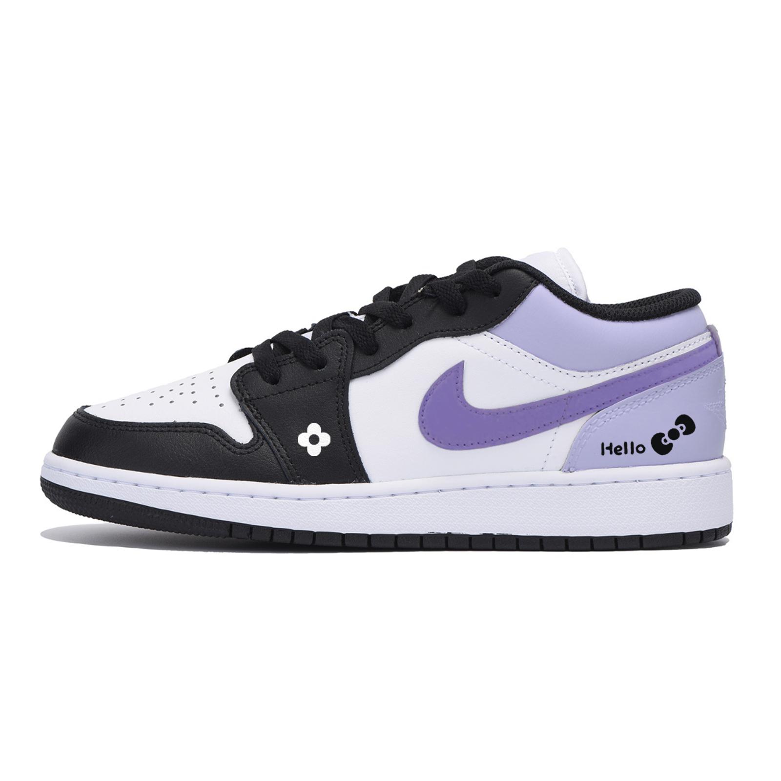 

Jordan Air Jordan 1 Lover Of Flowers Taro Slip Resistant Low top Vintage Basketball Shoes Men s White Purple 553558-131(Team85-) 43