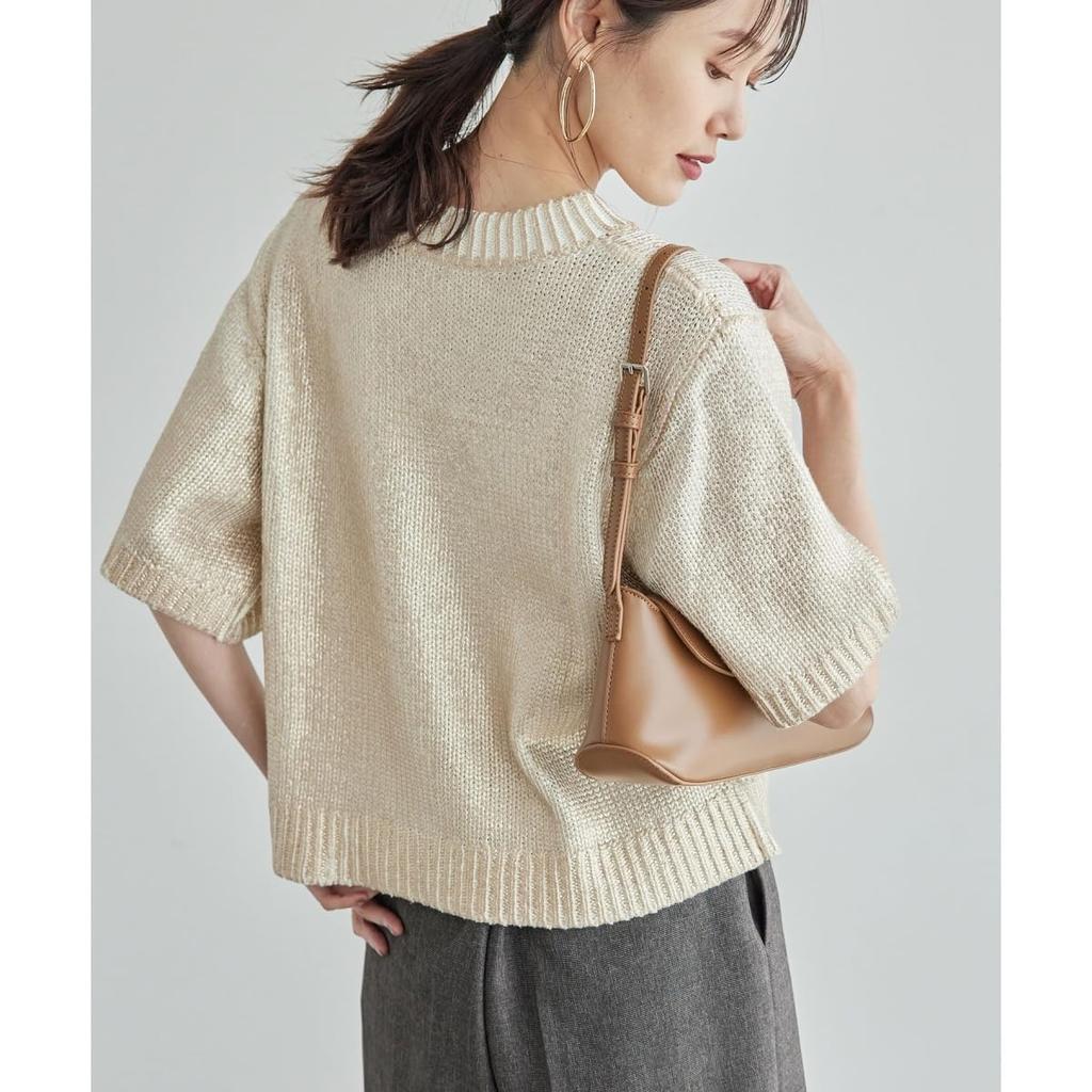 ROPE PICNIC Emur Foil Print Knit GDM64500 Gold Women's (90)