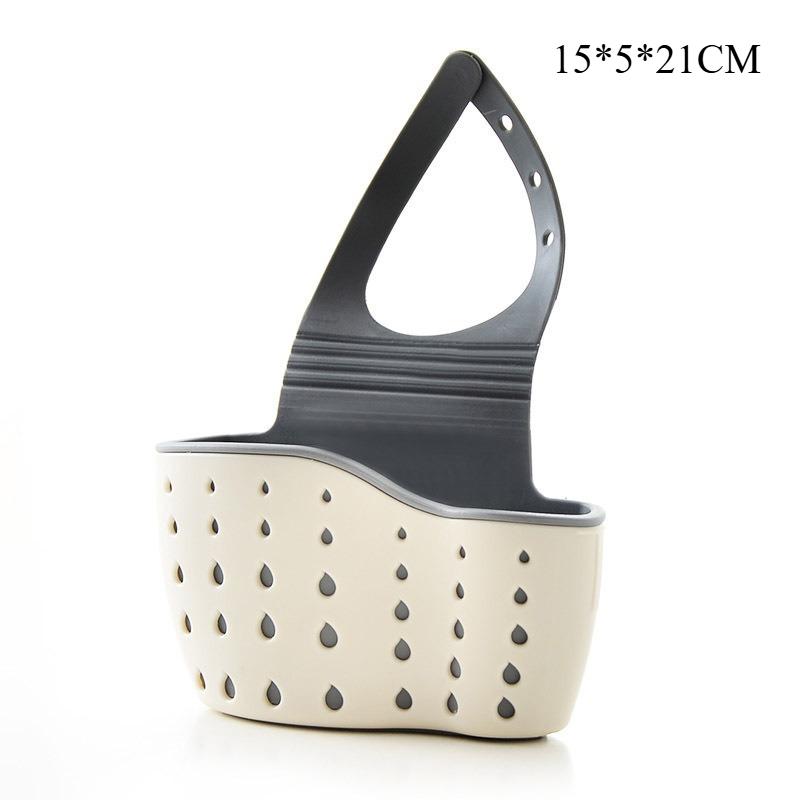 

Kitchen Sink Drain Dishwashing Rag Storage Hanging Drain Basket Faucet Sponge Storage Rack бежевий