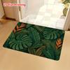1pc, 2D Flat Printed Tropical Green Plant Indoor/Outdoor Entrance Doormat, Non-Slip Machine Washable Easy-to-Clean Polyester Mat, Suitable for Home an