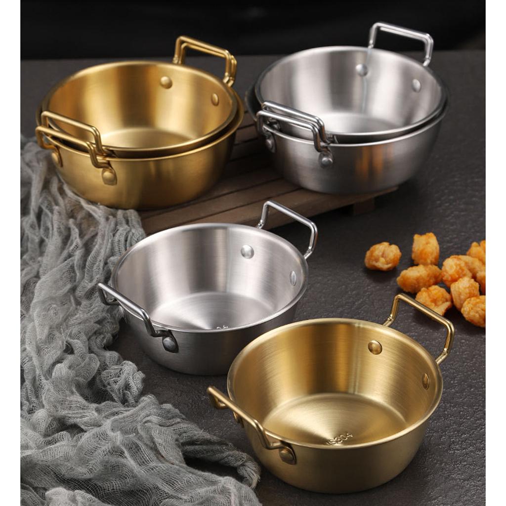 Eleganter 304 Edelstahl Lebensmittelbehälter für Salate und Suppen Suppenschüssel mit Griff Küchenzubehör