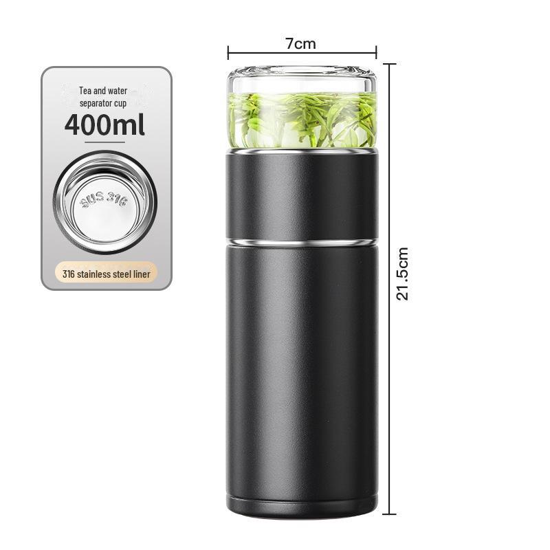 "Portable 316 Stainless Steel Tea Separator Thermos Cup - Unisex Design, Ideal for Tea Brewing and Gifting."