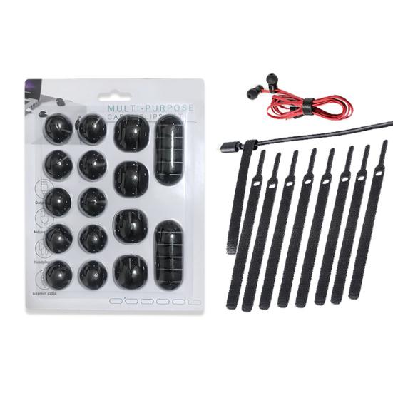 1 Set Small Cable Organizer Easy Use TPR Compact Portable Multifunctional Wire Holder Clip Tie for Daily Use