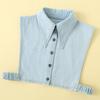 Unisex XXL Denim Shirt Fake Collar for Mens Suits Detachable Collar Big Pointed Lapel Vest Style False Collars for Womens