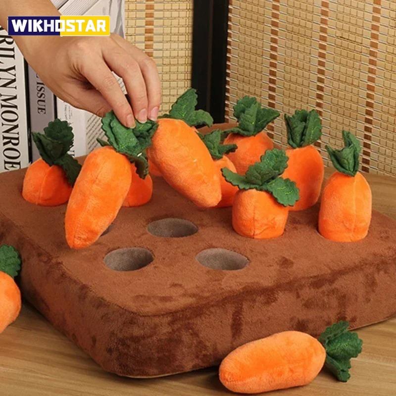 Innovative Dog Toys Snuffle Mat for Pet Plush Carrot Toy Mat Plush Vegetable Field Pull Radish Plush Carrot Dog Interactive Toys