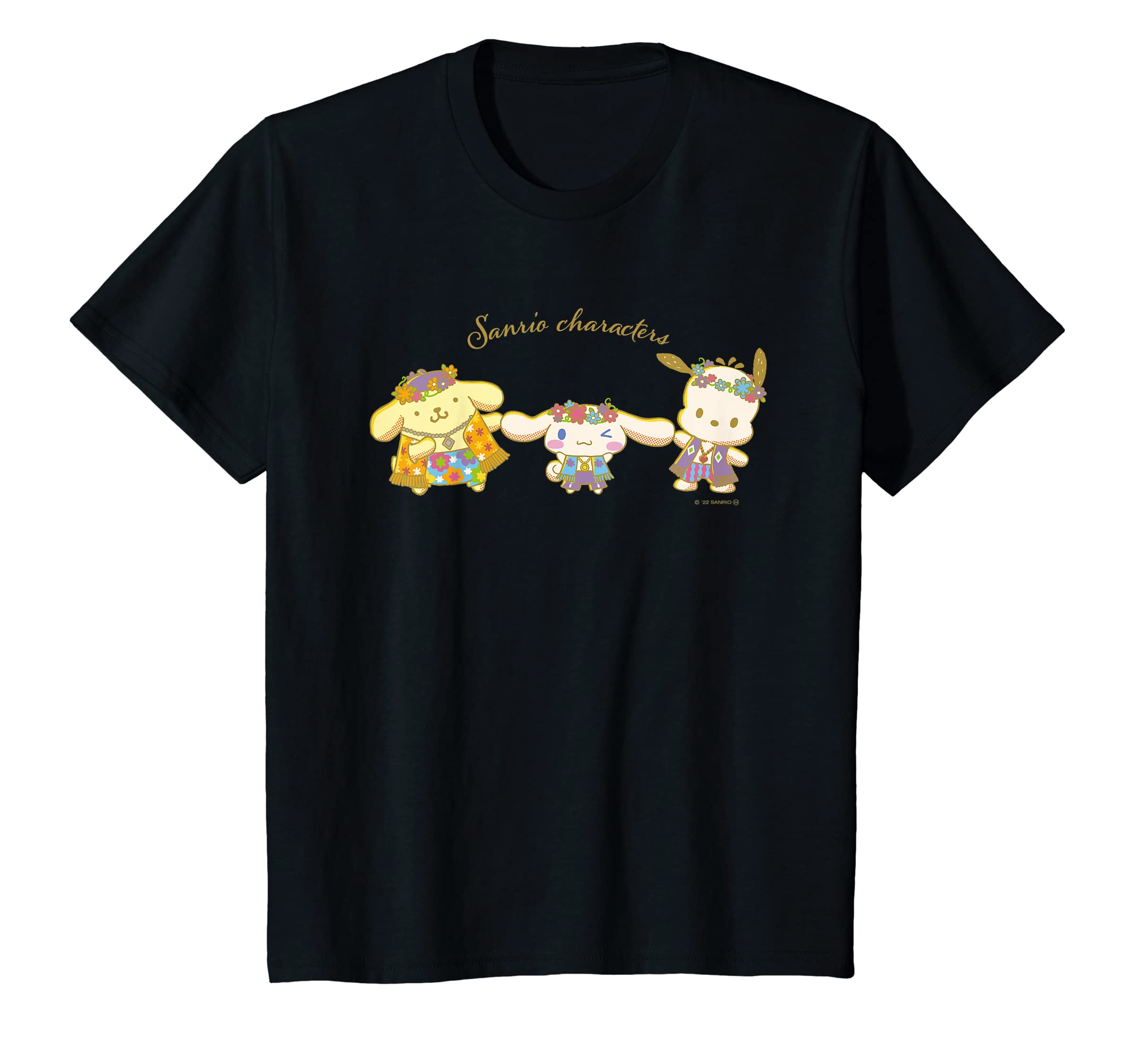 

Детская футболка Pompompurin Pochacco Cinnamoroll Pose чёрный