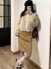 Korean Khaki Wool Pleated Mid-Length Women's Skirt - Versatile Autumn/Winter Fashion for Commuting