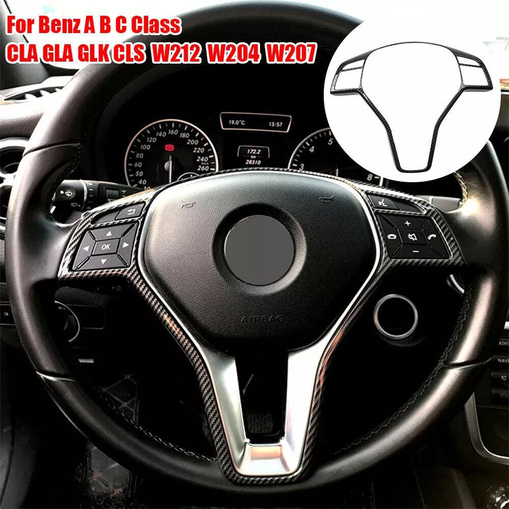 

Для Mercedes Benz ABCE CLA CLS GLA GLK SLK Class W176 W246 W204 W207 W212 W117 наклейка на руль рамка отделка крышка автомобиля серебряный