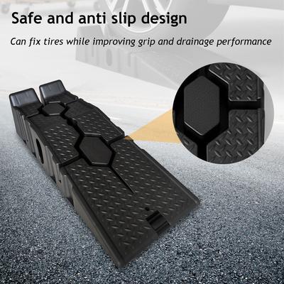 Heavy Duty Vehicle Maintenance Ramps 3 Ton Capacity Garage Ramps Non-Slip Arched Grooves Portable Tire Ramps for Car Repair