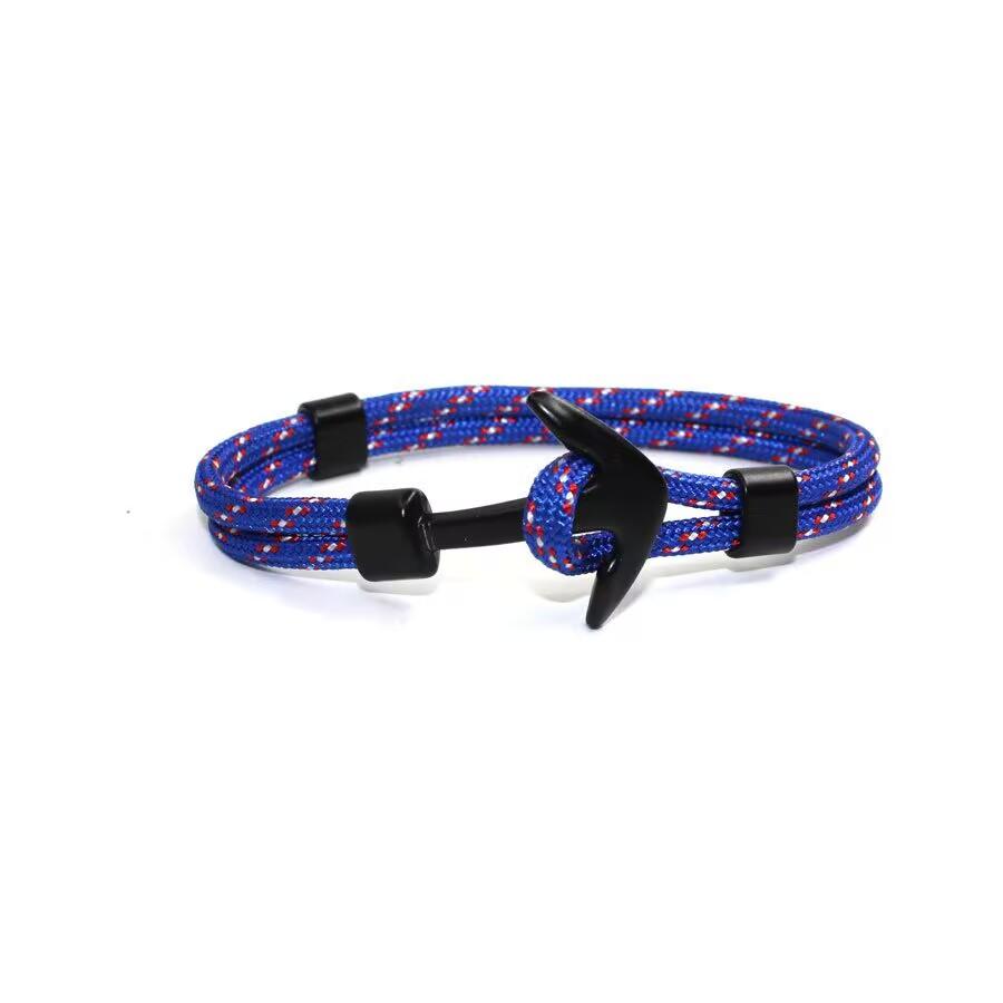 New Fashion Woven Multilayer Black Anchor Bracelets Men Hope Anchor Bracelet Pulsera Navy Hand Lucky Survival Leather