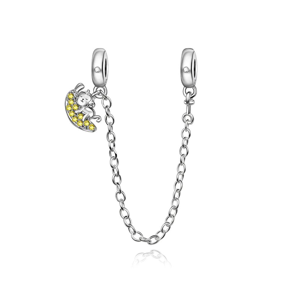 New Copper Cats Dogs Flower Star Moon Heart Safety Chain Necklace Bracelets Luxury Women'S Fine Jewelry Gifts