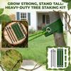 Tree Stake Kit - Green Heavy Duty Tree Stake Support, Tree Binding And Windproof Fixing Straps